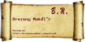 Brezsny Makár névjegykártya